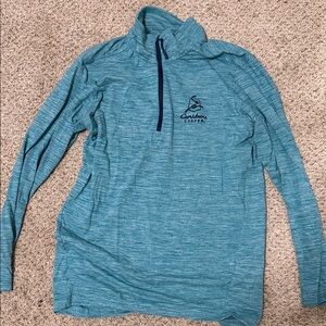 Caribou Coffee Women's Teal Quarter-Zip Pullover Sweater